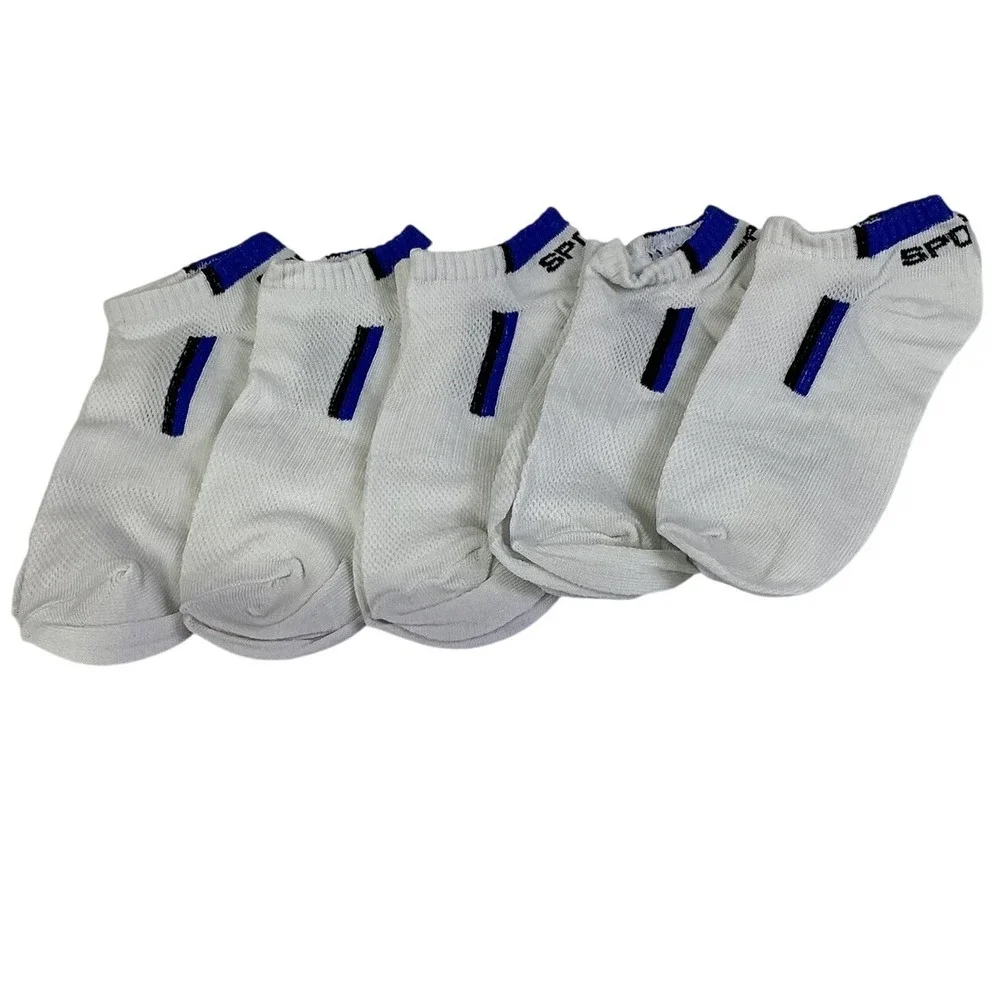 Mens White Ankle Socks‎ Lot of 6 Brand New Lightweight Athletic Socks